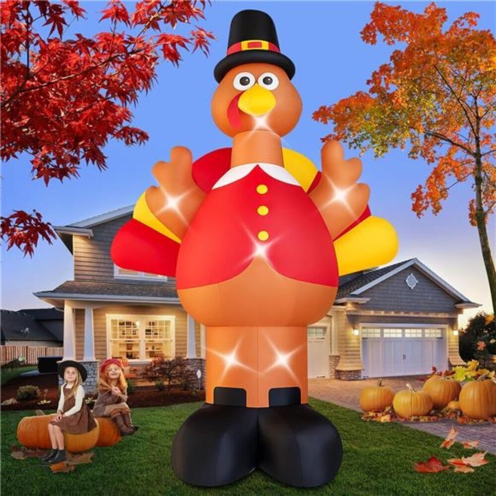 15FT Giant Thanksgiving Inflatables Turkey Outdoor Decorations Fall